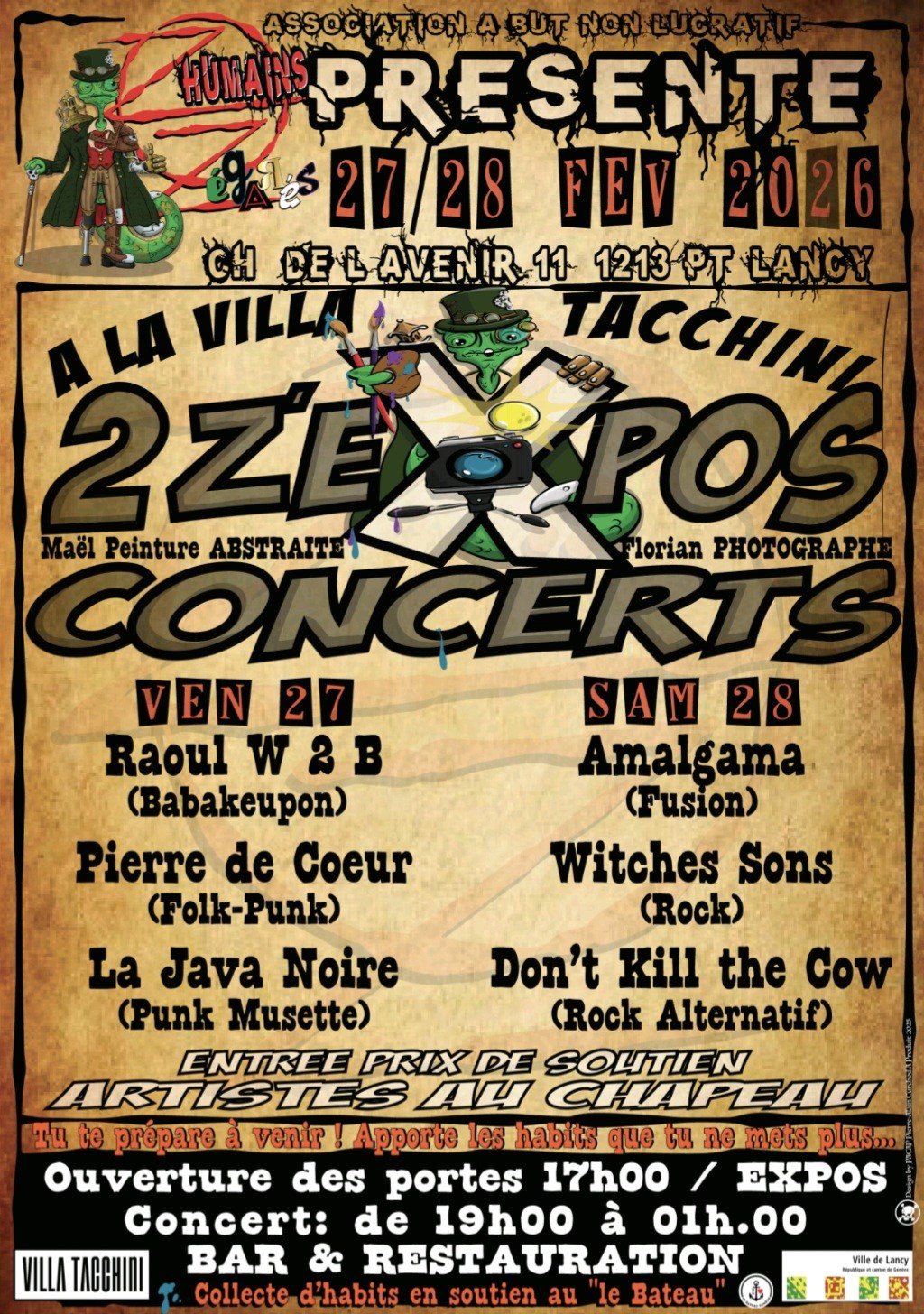 Affiche Concerts & Expos à Villa Tacchini