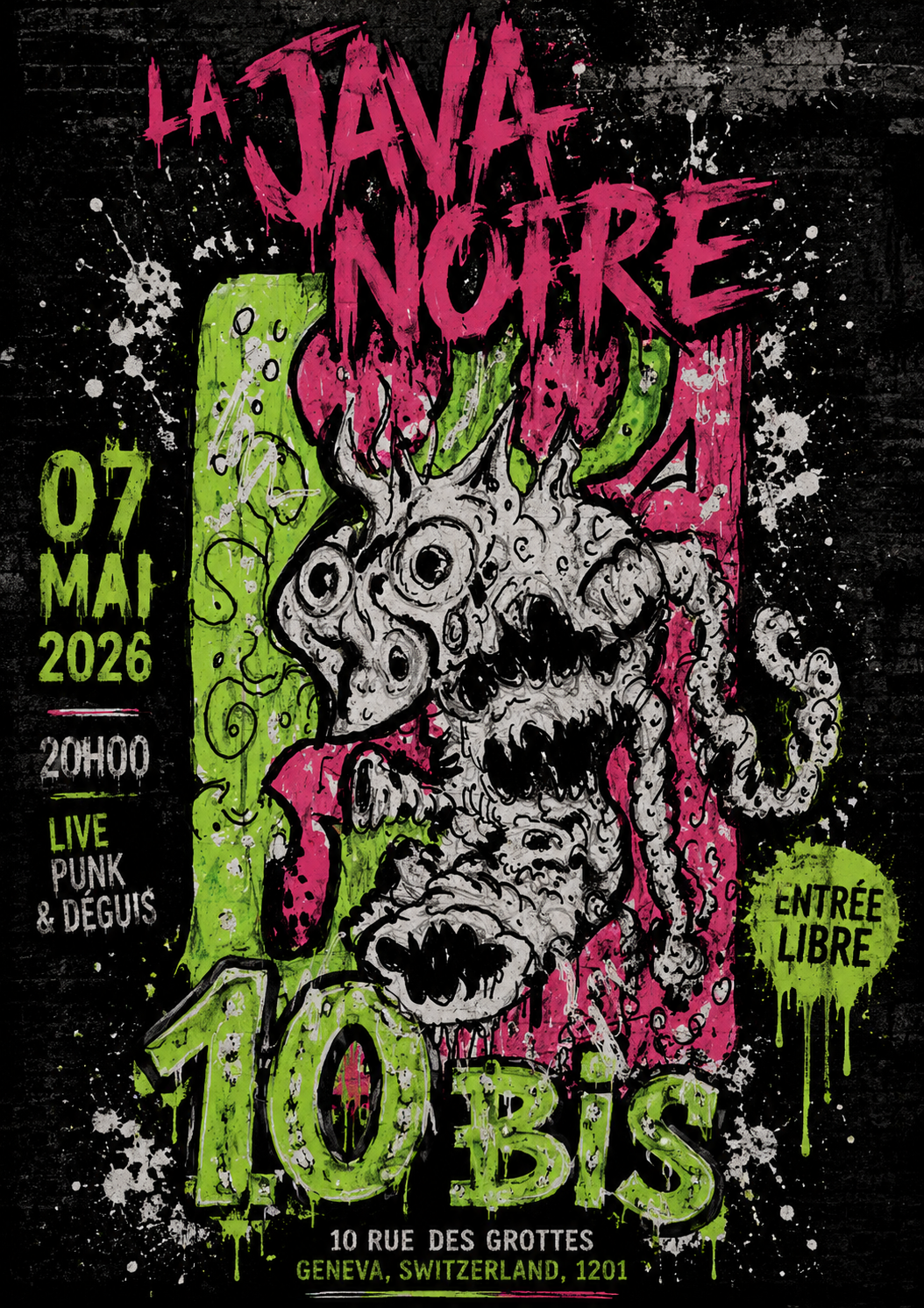 Affiche Concert au 10bis