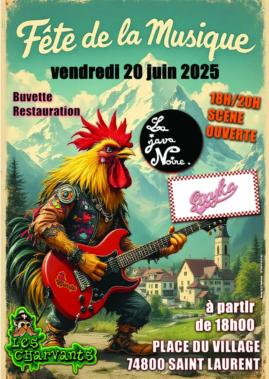Affiche Fête de la musique à Saint Laurent / Les Charvants